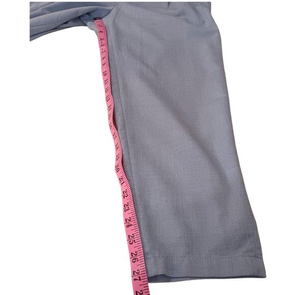 ZARA Textured Knit 2 Piece Set Pants Short Sleeve Top Size L Stretch Blue Purple - Picture 7 of 14